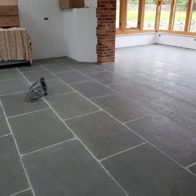 Slate flagstone floor